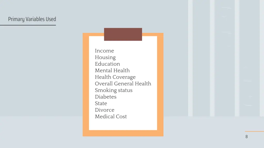 primary variables used