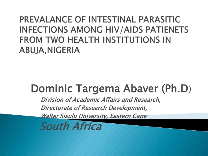 dominic targema abaver ph d division directorate