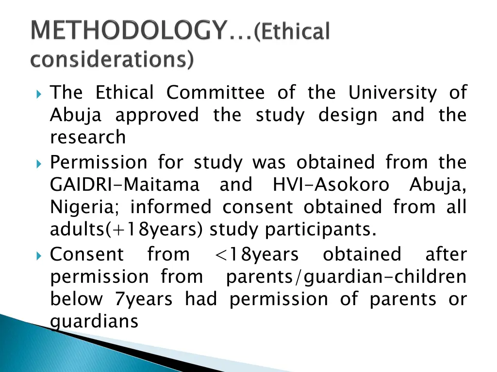 the ethical committee of the university of abuja