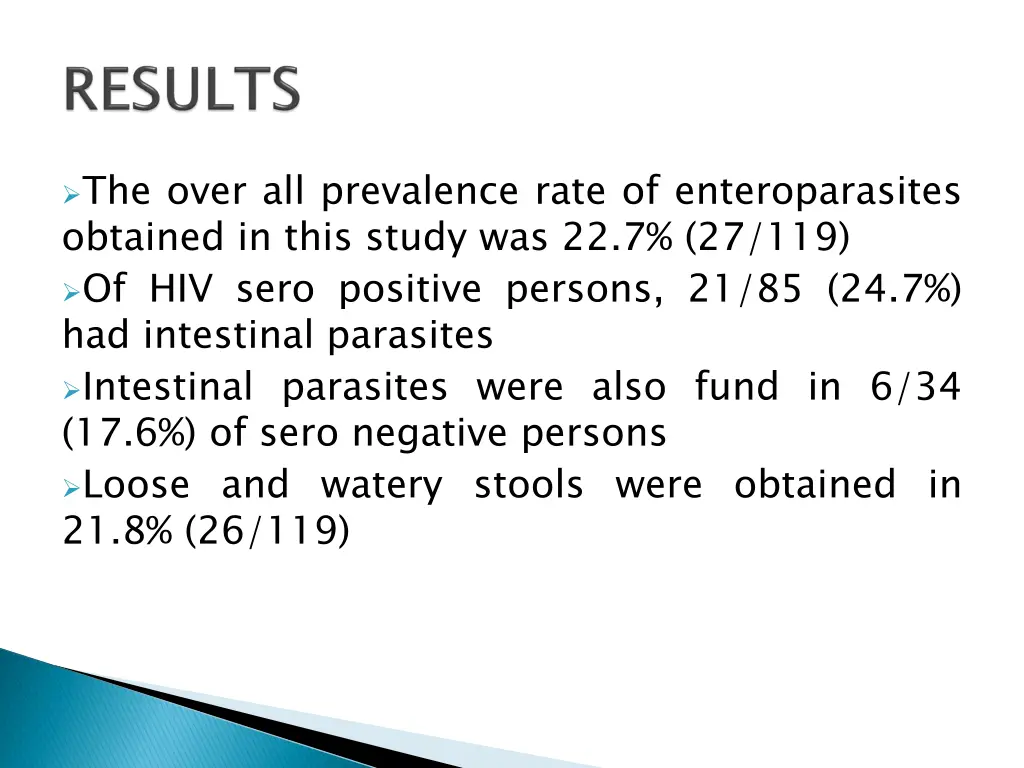 the over all prevalence rate of enteroparasites