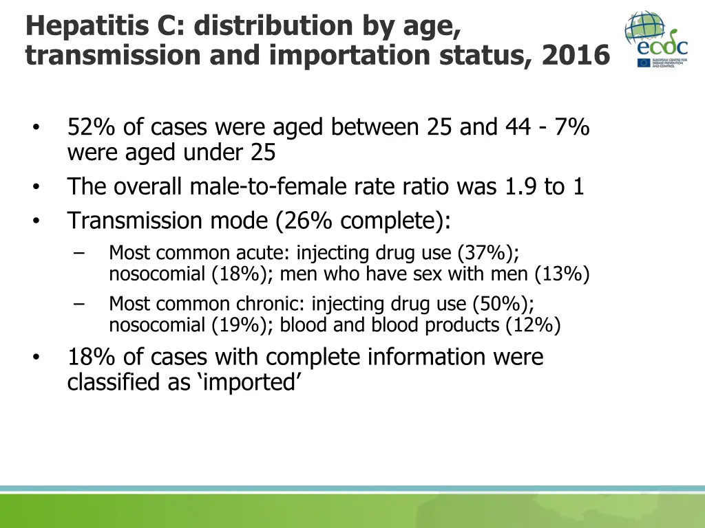 hepatitis c distribution by age transmission
