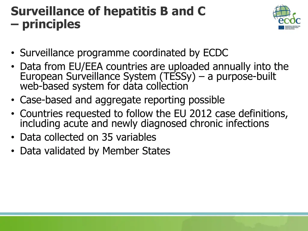 surveillance of hepatitis b and c principles