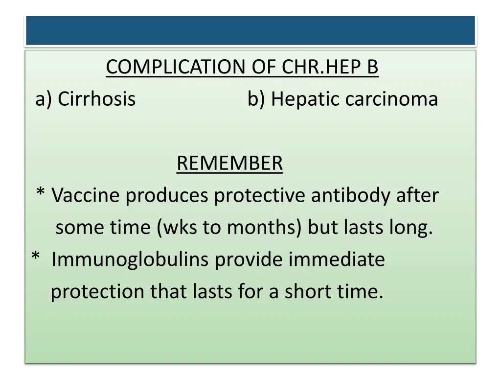 complication of chr hep b a cirrhosis b hepatic