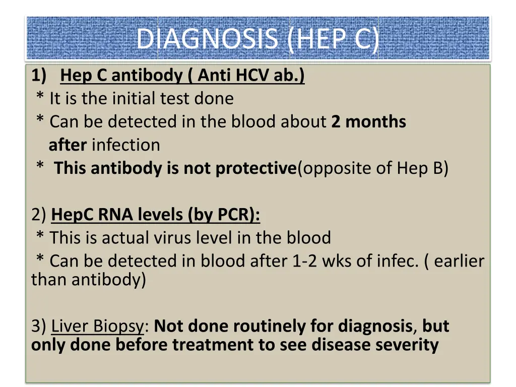 diagnosis hep c
