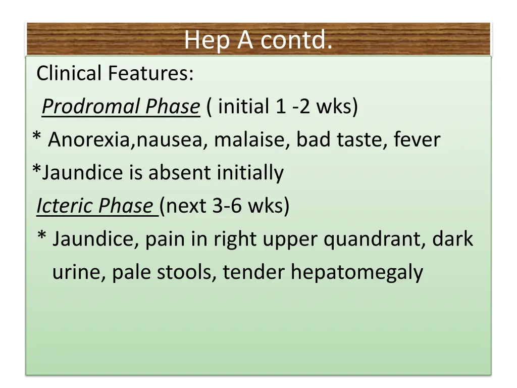 hep a contd