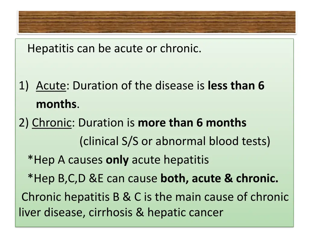 hepatitis can be acute or chronic