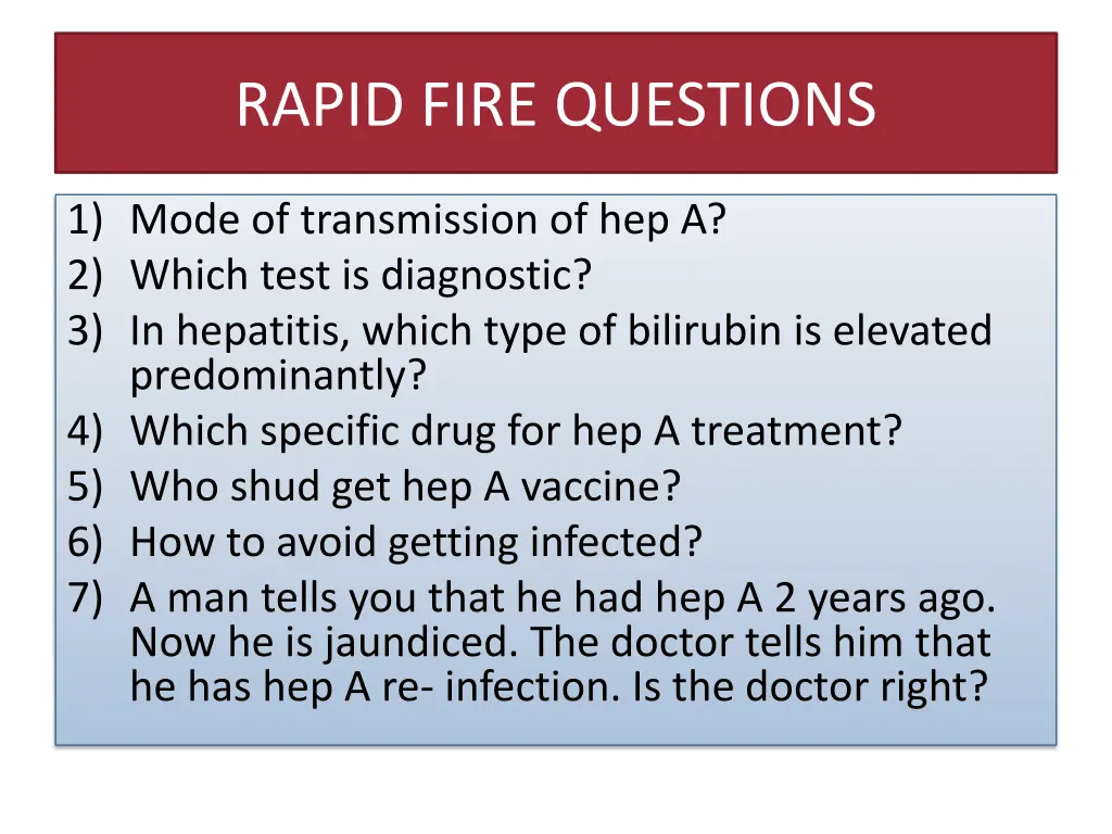 rapid fire questions