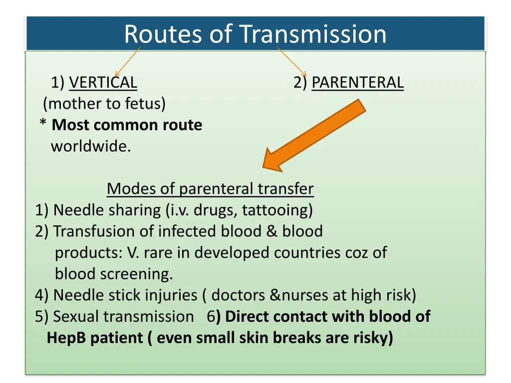 routes of transmission