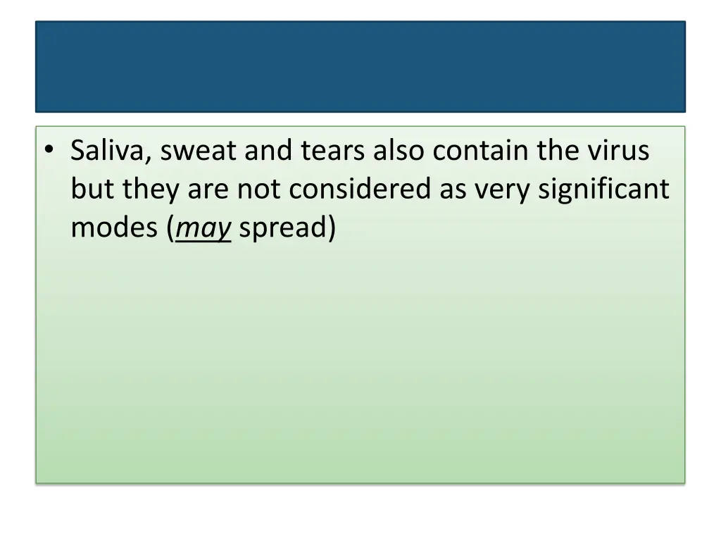 saliva sweat and tears also contain the virus