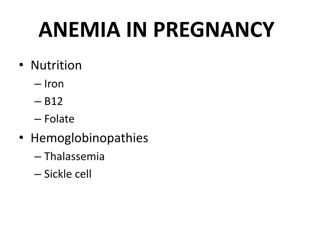 anemia in pregnancy