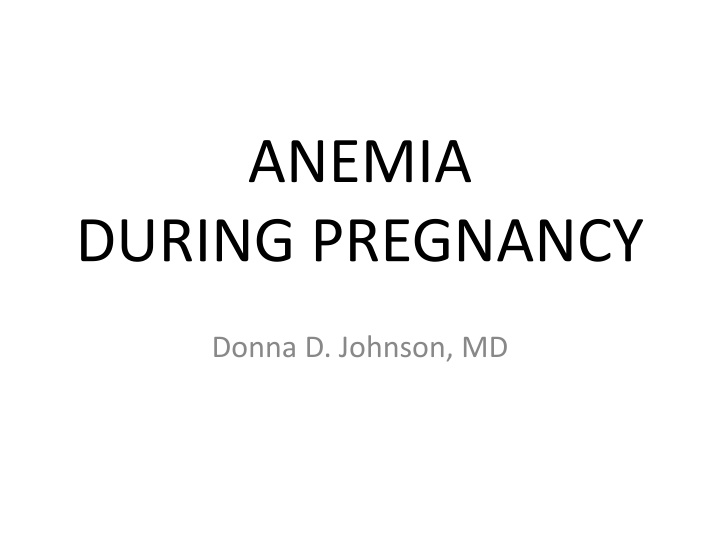 anemia