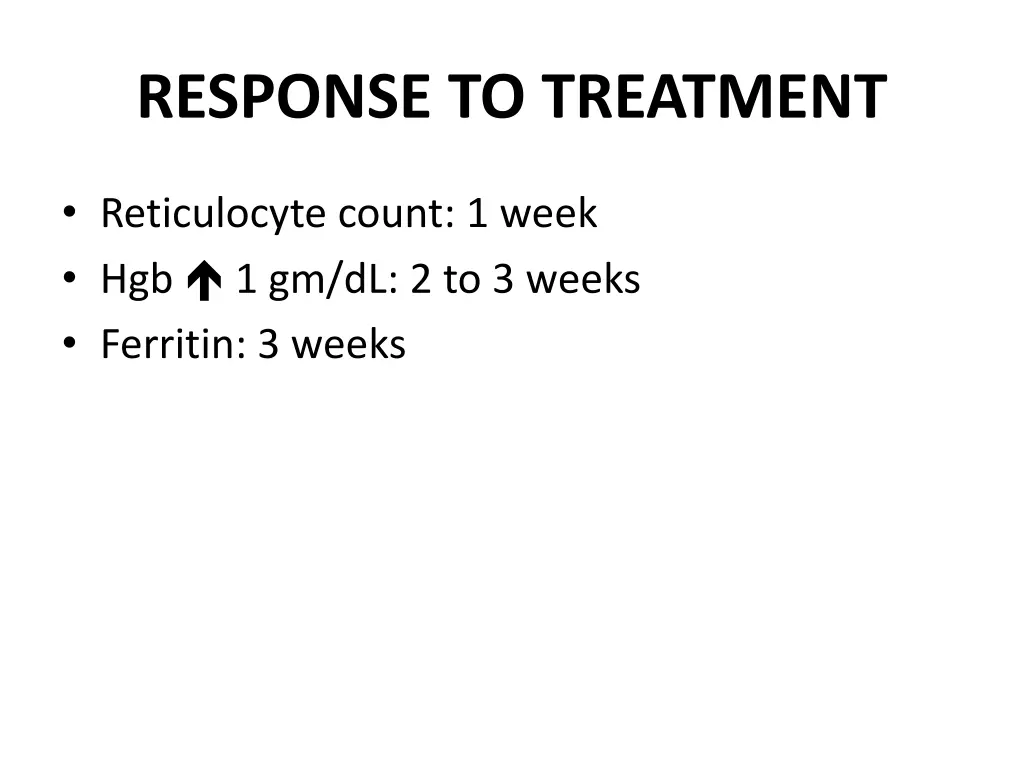 response to treatment