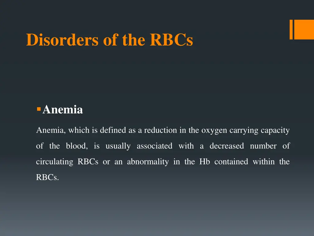 disorders of the rbcs