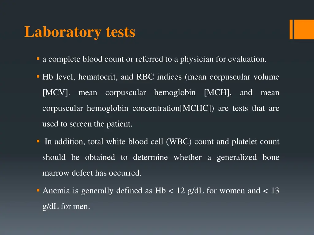 laboratory tests