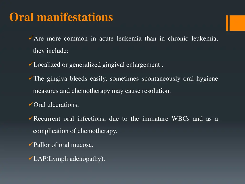 oral manifestations
