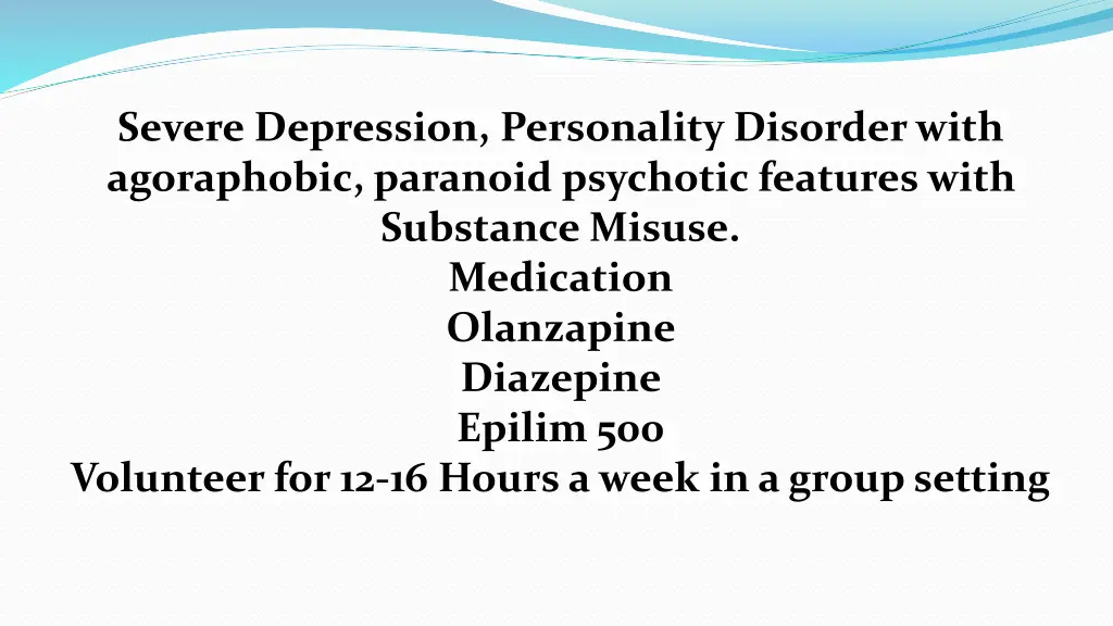 severe depression personality disorder with