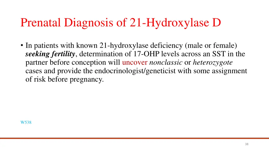 prenatal diagnosis of 21 hydroxylase d 1