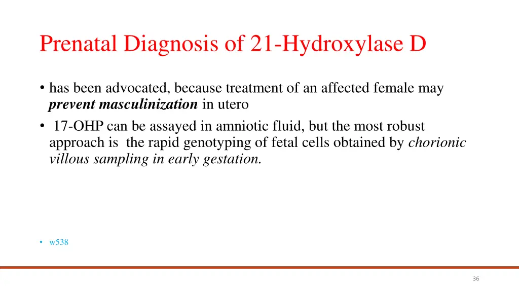 prenatal diagnosis of 21 hydroxylase d