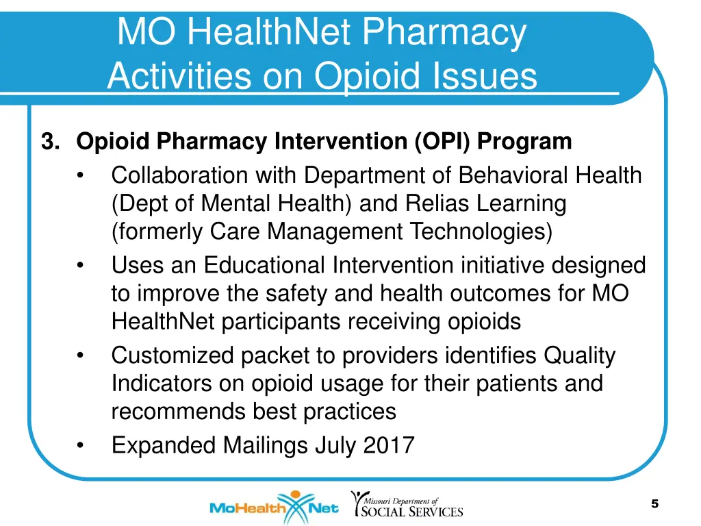 mo healthnet pharmacy activities on opioid issues 2