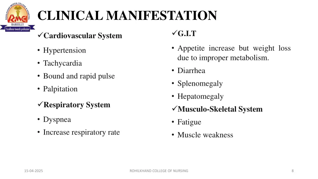 clinical manifestation