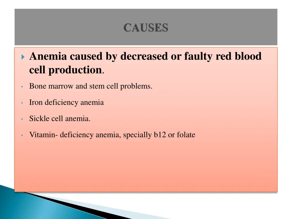 anemia caused by decreased or faulty red blood
