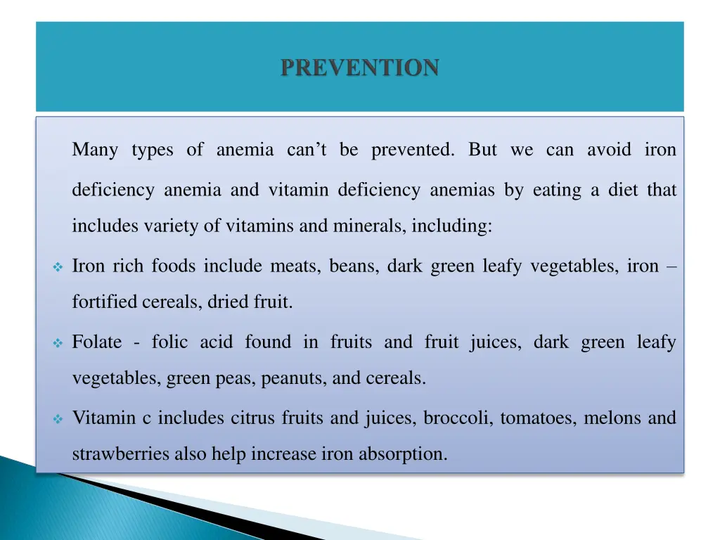 many types of anemia can t be prevented