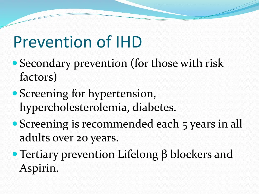 prevention of ihd