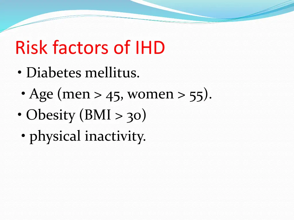 risk factors of ihd diabetes mellitus