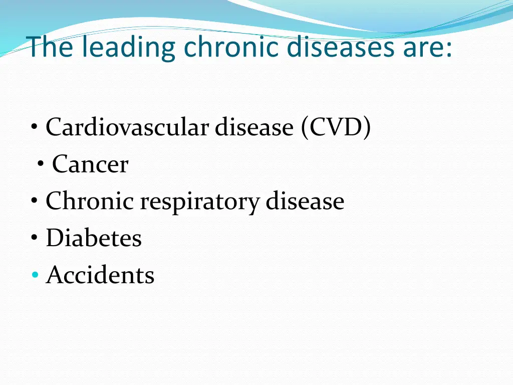 the leading chronic diseases are