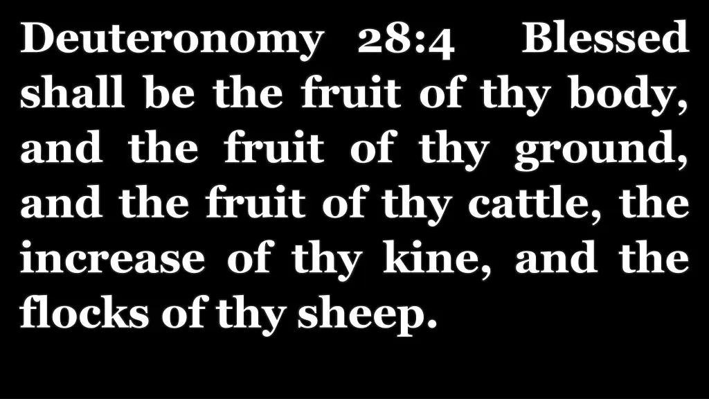 deuteronomy 28 4 blessed shall be the fruit