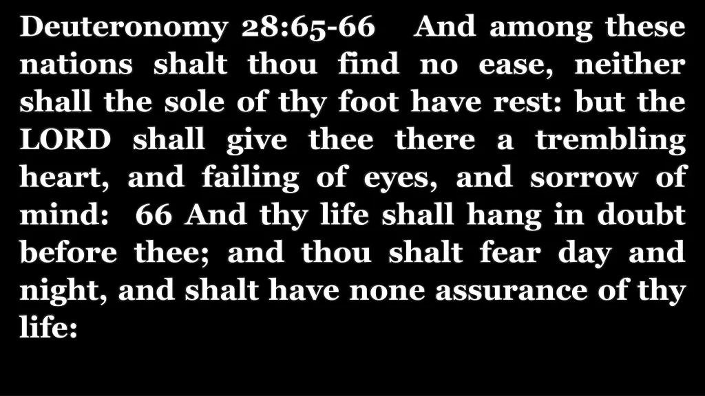 deuteronomy 28 65 66 and among these nations