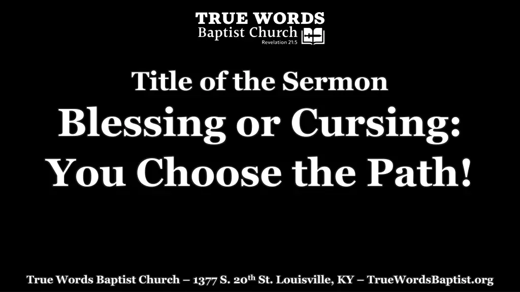 title of the sermon blessing or cursing