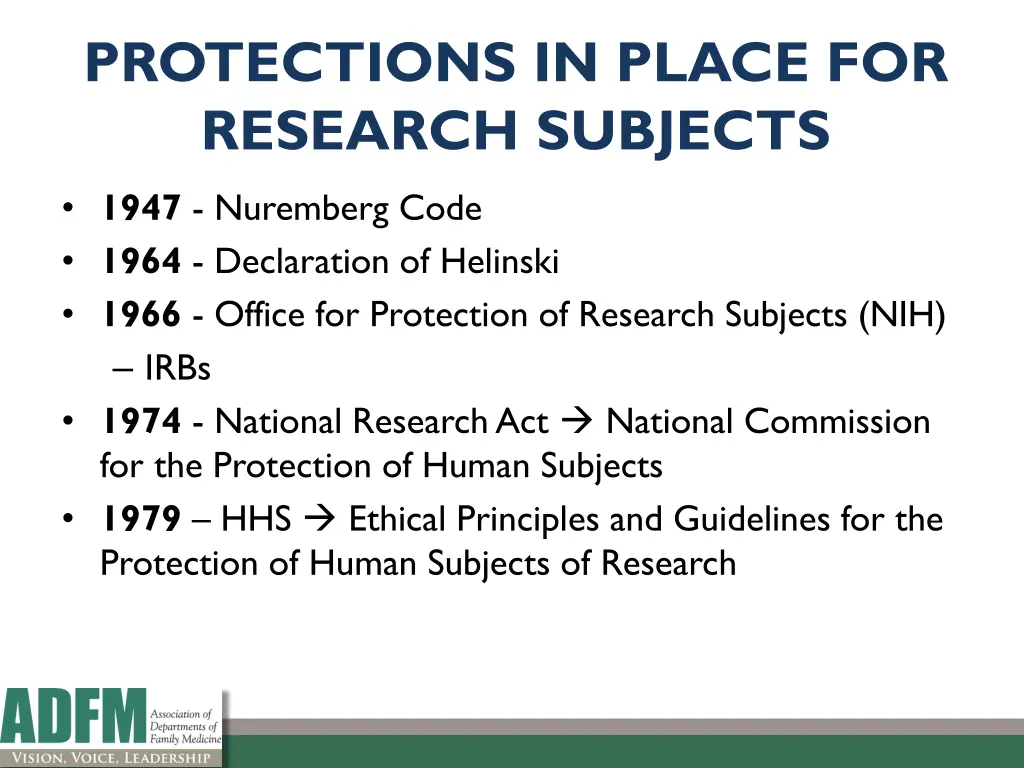 protections in place for research subjects