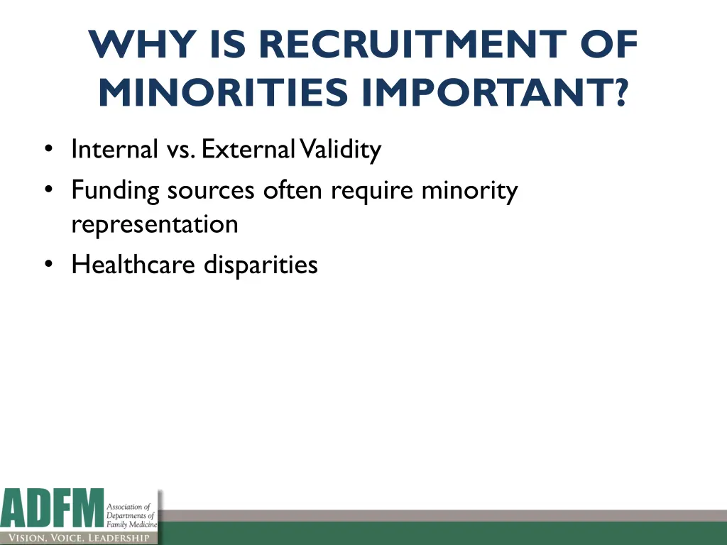 why is recruitment of minorities important