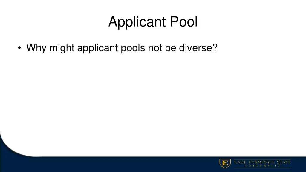 applicant pool