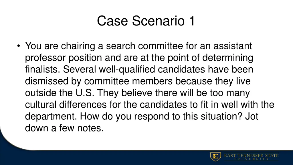 case scenario 1