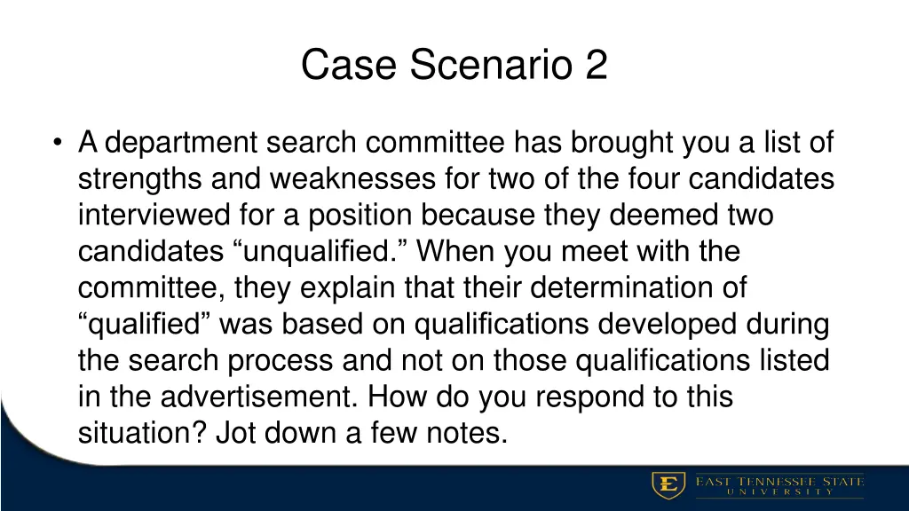 case scenario 2