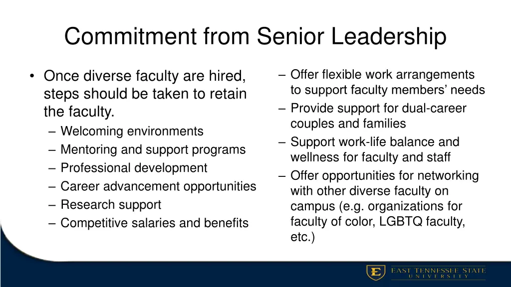 commitment from senior leadership 2