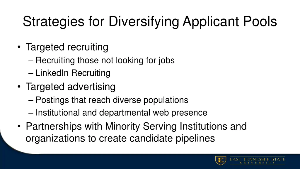 strategies for diversifying applicant pools