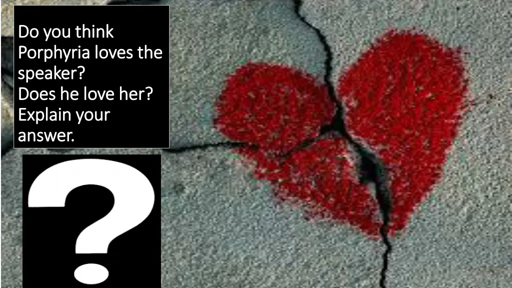 do you think do you think porphyria loves