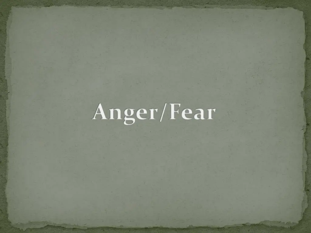 anger fear