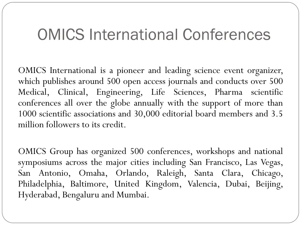 omics international conferences