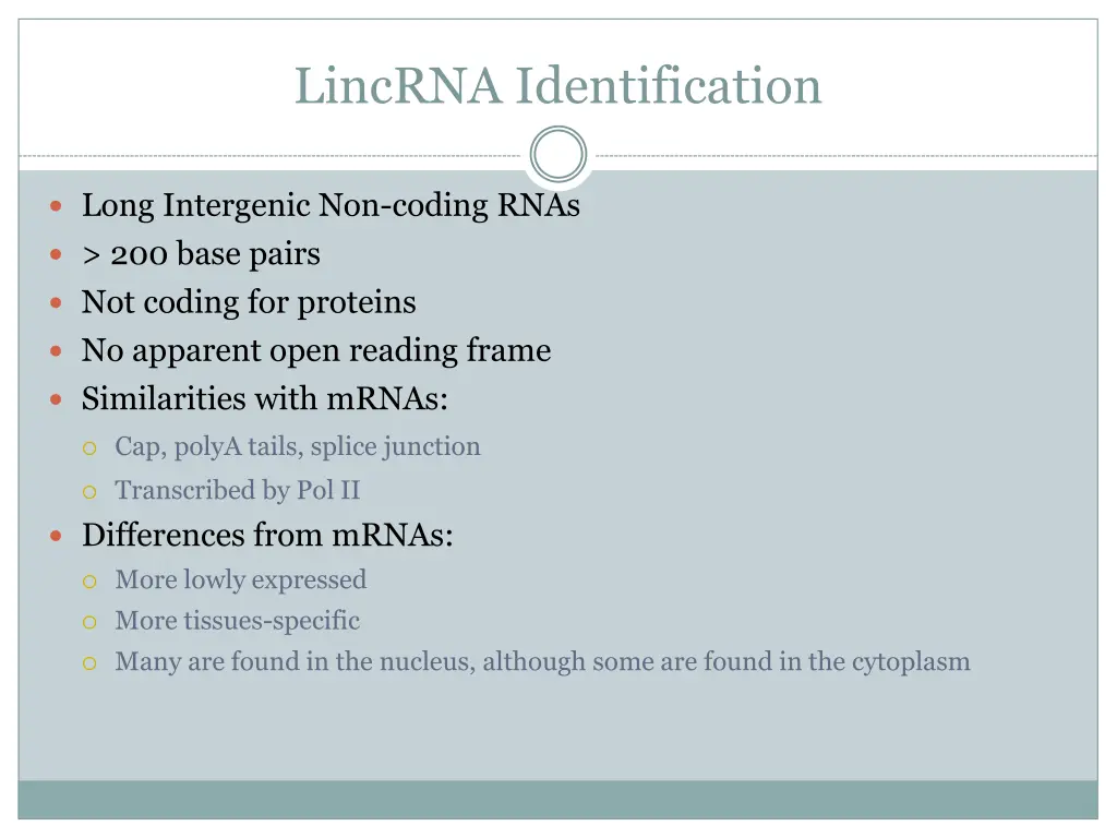 lincrna identification