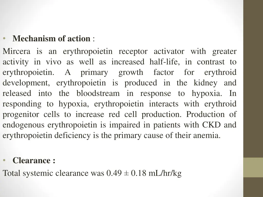 mechanism of action mircera is an erythropoietin
