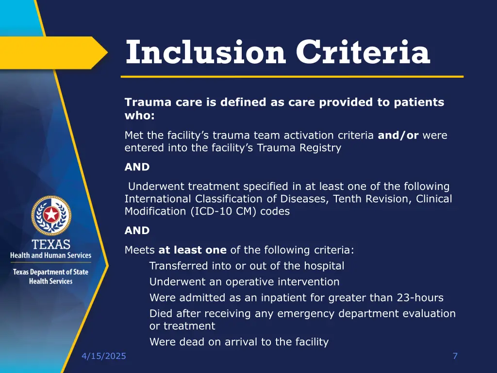 inclusion criteria