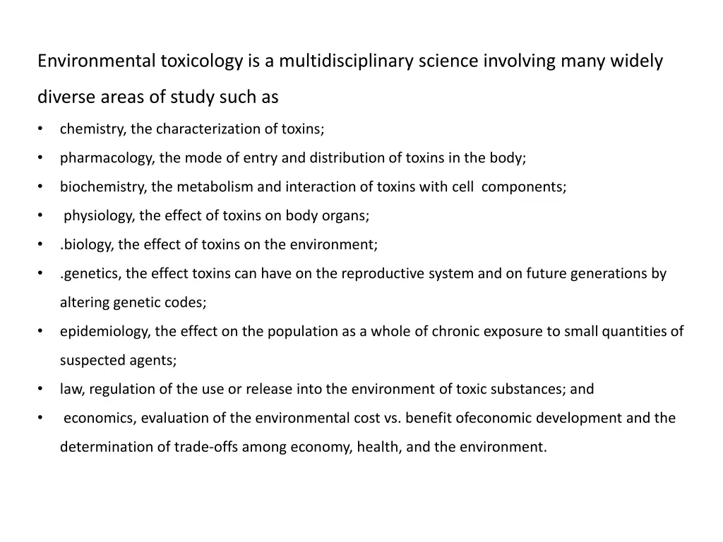 environmental toxicology is a multidisciplinary