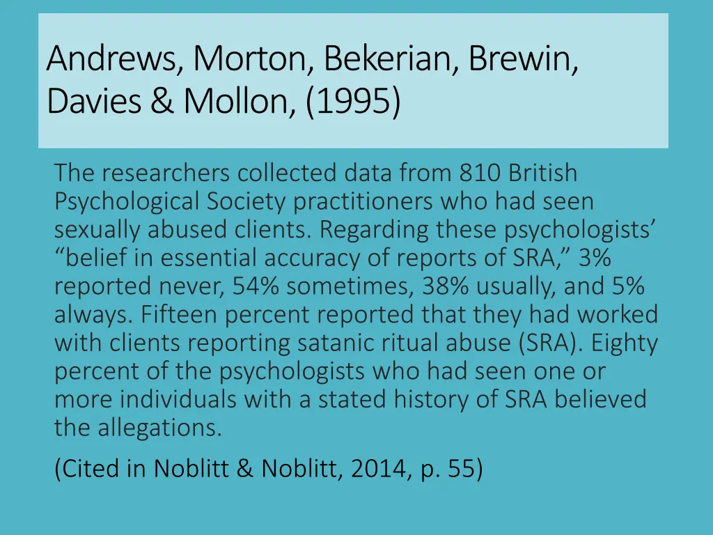 andrews morton bekerian brewin davies mollon 1995