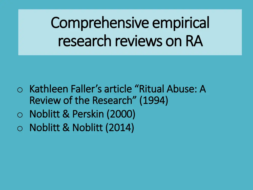 comprehensive empirical comprehensive empirical