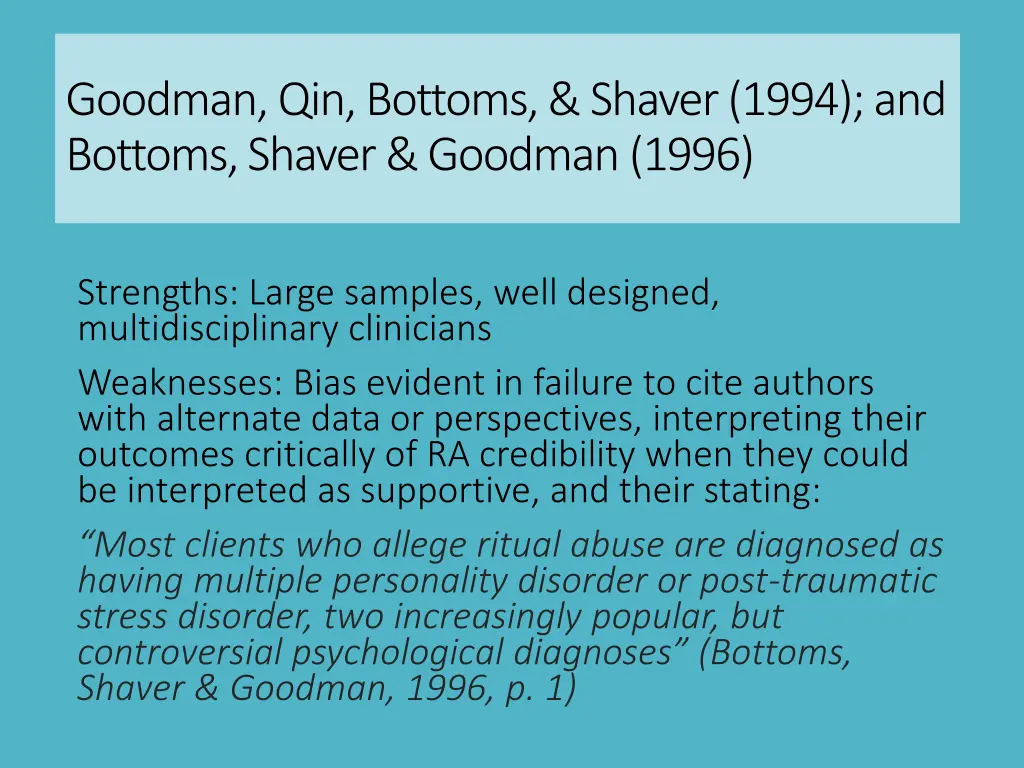 goodman qin bottoms shaver 1994 and bottoms 2