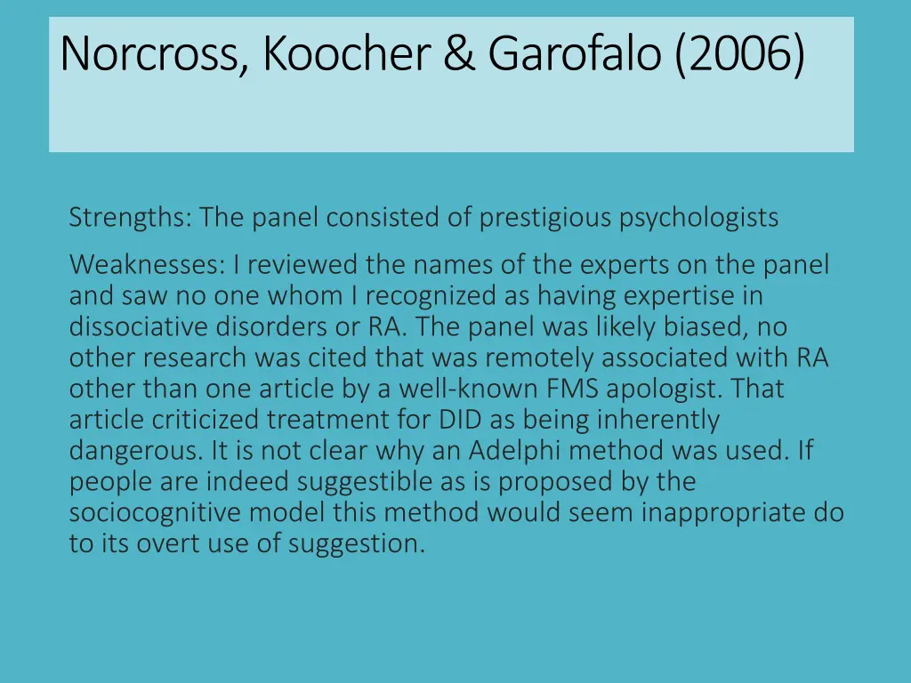 norcross koocher garofalo 2006 2
